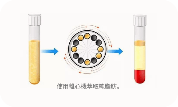 Centrifuge process separating blood components.